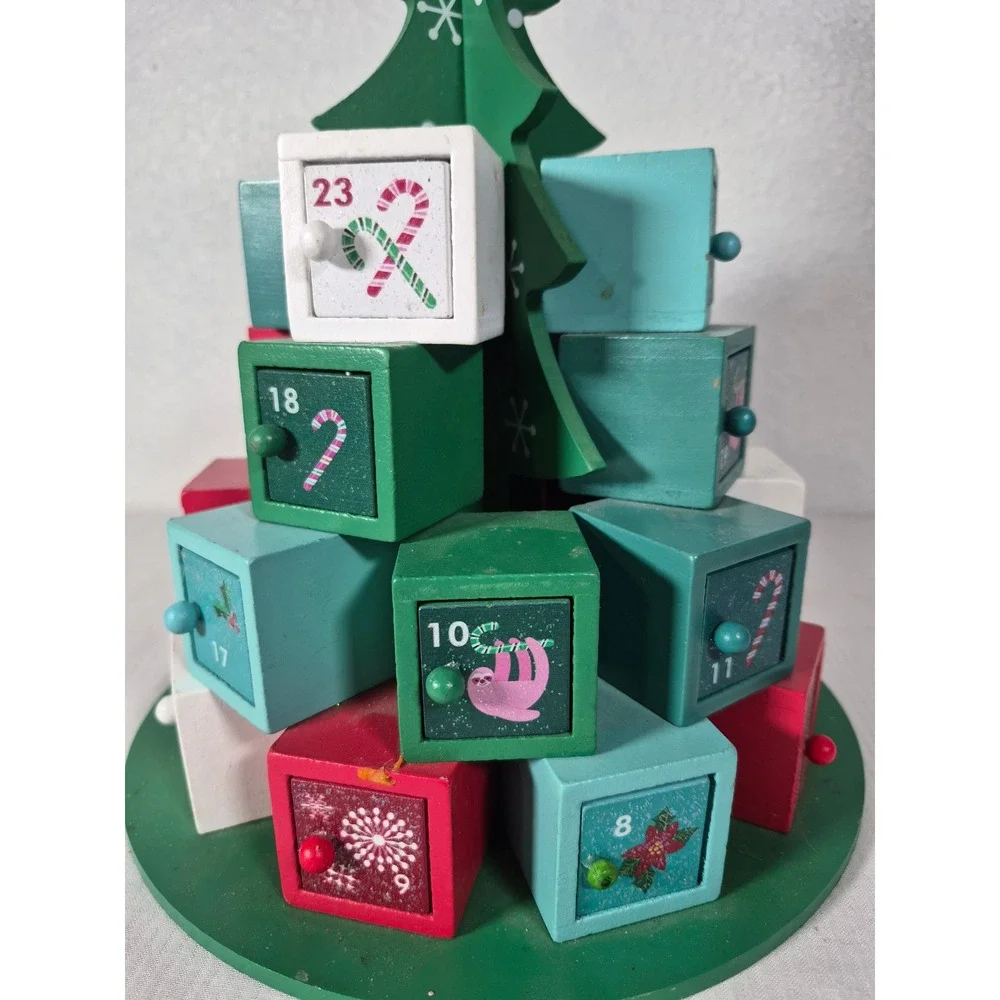 Ashland Wooden Christmas Tree Advent Calendar Countdown Decor